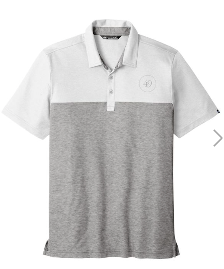 TravisMathew Polo - Circle Logo | Quiet Shade Grey / White Block