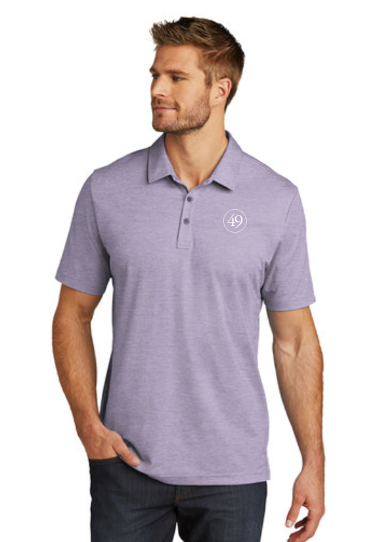 TravisMathew Polo - Circle Logo | Purple Sage Heather