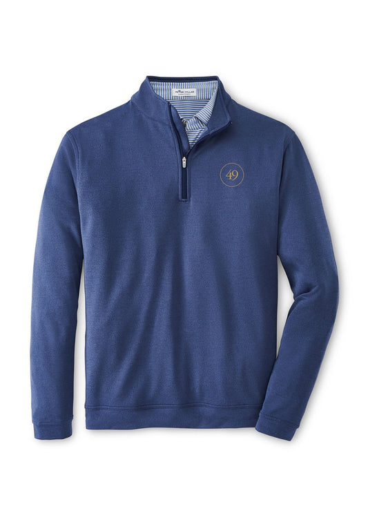 Private Wealth Client | Peter Millar Men's Perth Performance Melange Quarter-Zip | Navy