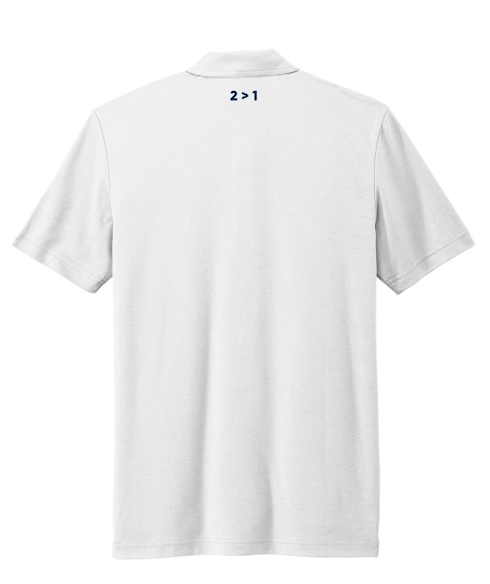 TravisMathew Oceanside Solid Polo - 49 Circle Logo with 2>1 | White