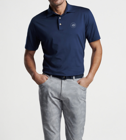 Peter Millar Men's Solid Performance Polo - Self Collar | Navy