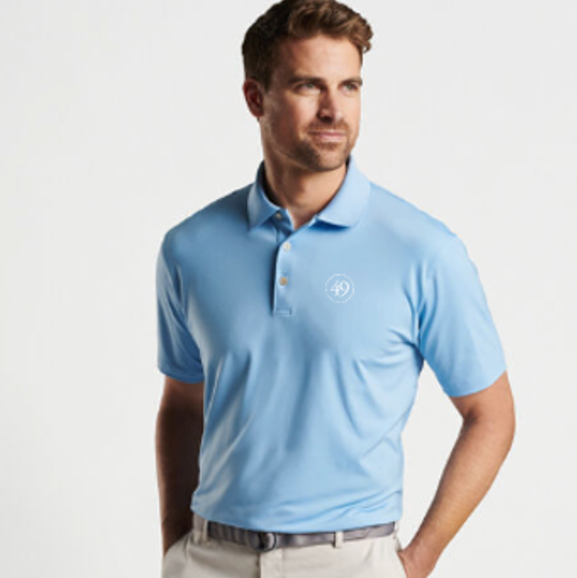 Peter Millar Men's Solid Performance Polo - Self Collar | Cottage Blue