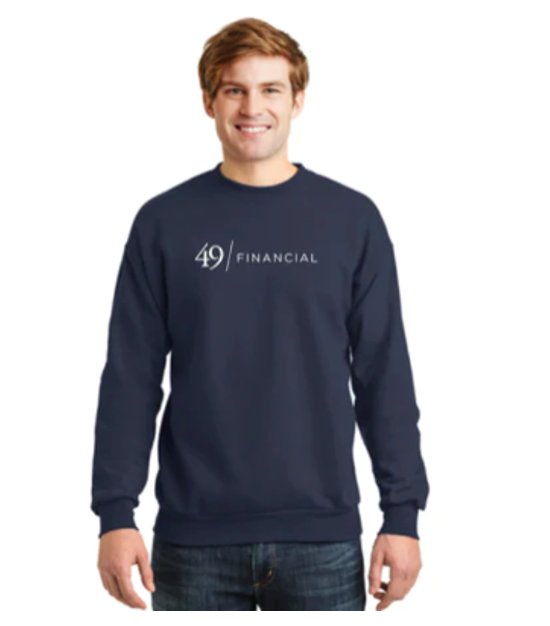 Hanes Crewneck Sweatshirt with Mission Statement | Navy