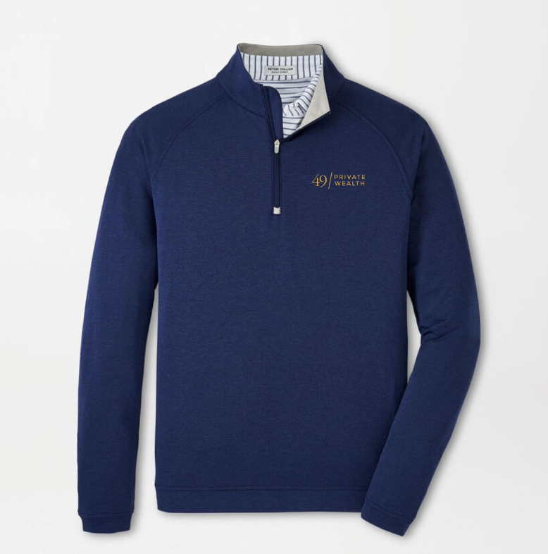 Private Wealth Advisor | Peter Millar Men's Perth Performance Melange Quarter-Zip | Navy