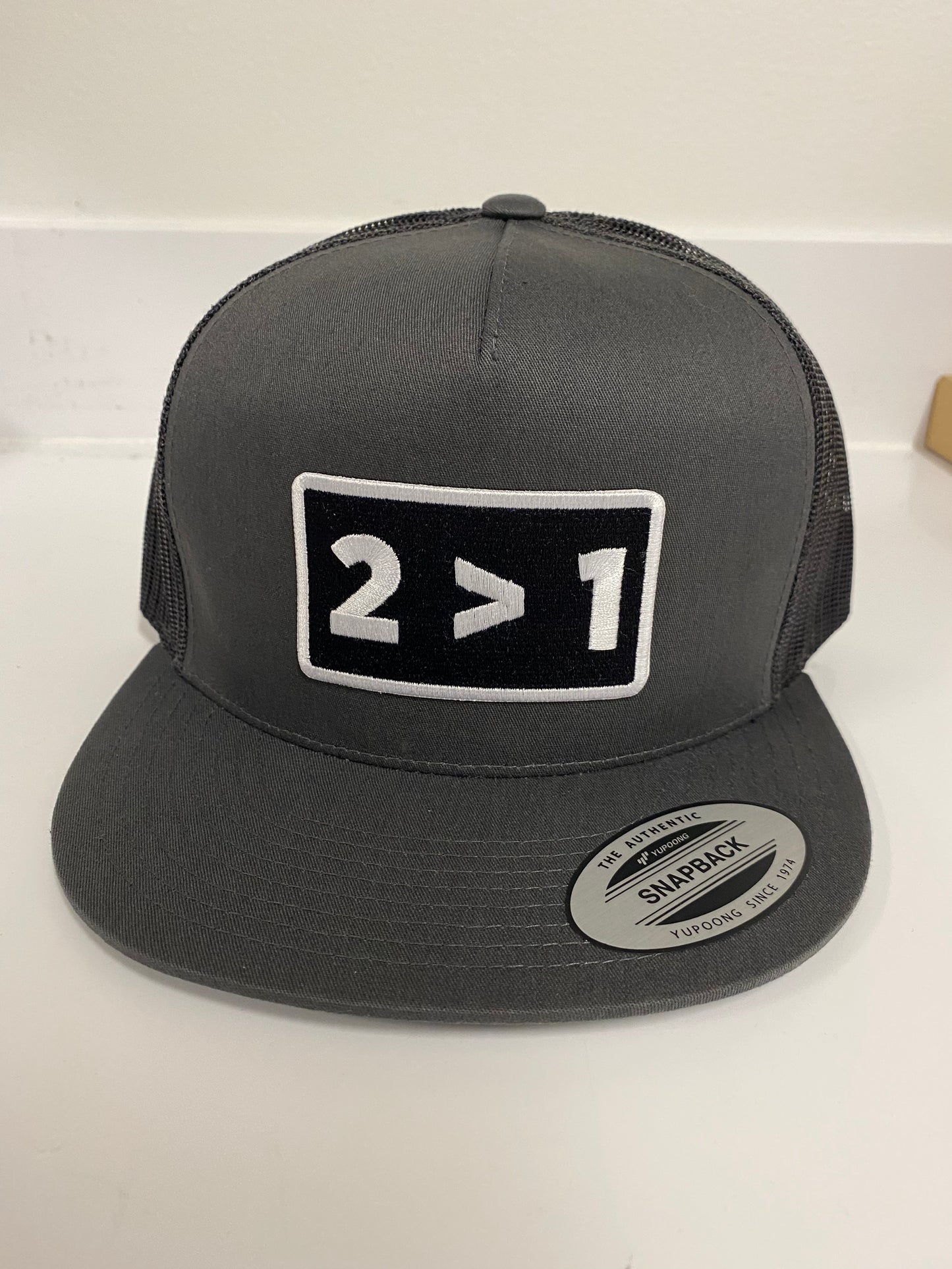 2>1 Trucker Snapback Flatbill | Charcoal