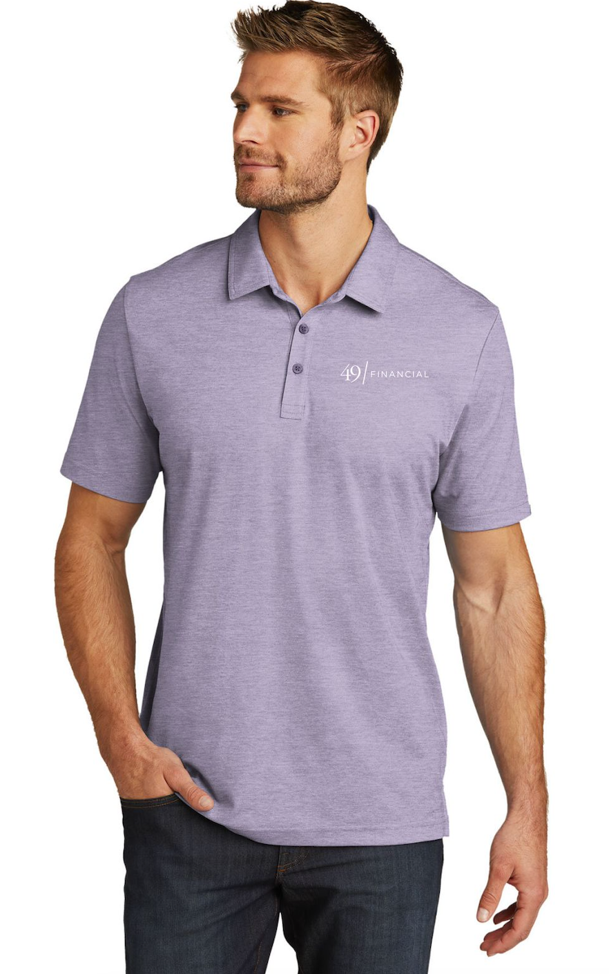 TravisMathew Polo - Full Logo | Purple Sage Heather