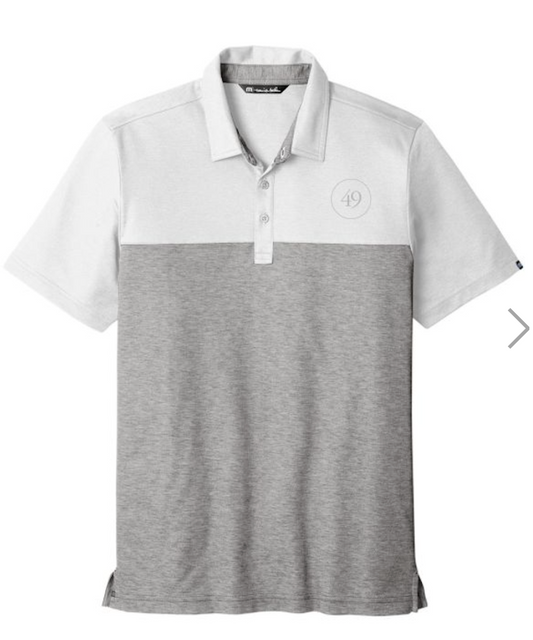 TravisMathew Polo - Circle Logo | Quiet Shade Grey / White Block